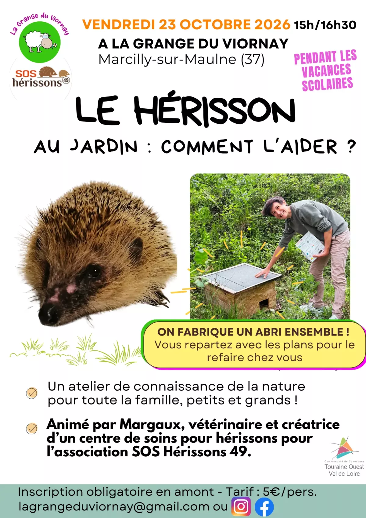 Affiche d'un atelier de création florale zéro déchet 37 indre et lire