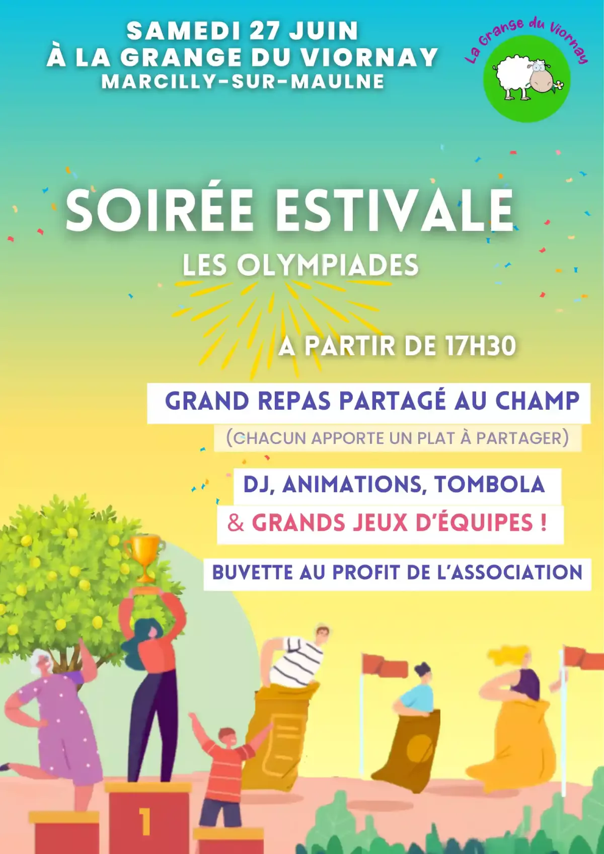 Affiche d'un événement local et gratuit dans le 37 Indre et Loire Soirée conviviale estivale