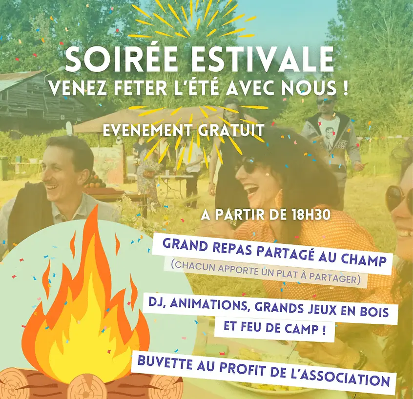 Visuel pour la soirée estivale de l'association